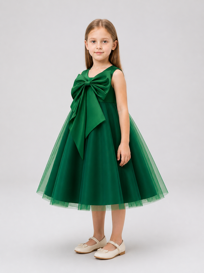 Bow Tutu Dress for a Flower Girl at a Wedding