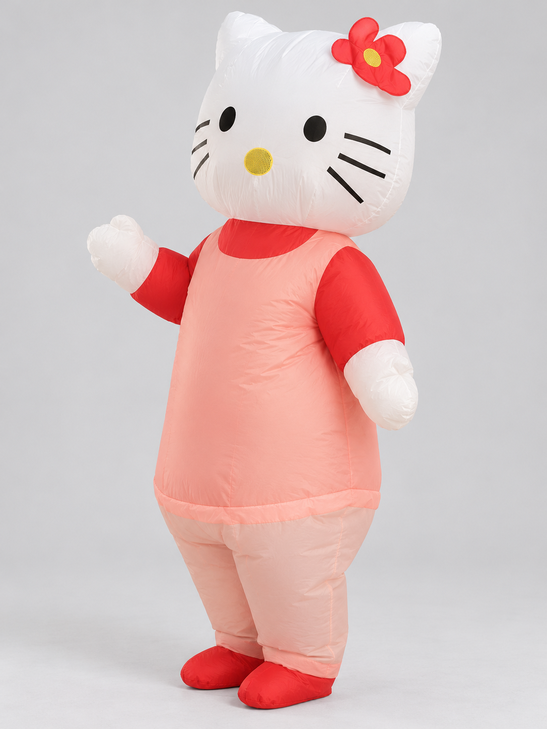 Inflatable Cartoon Cat Costume with Red Bow