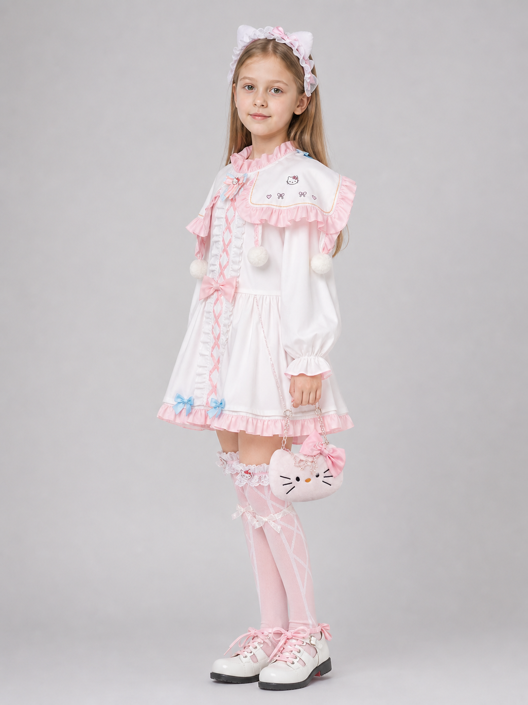 Emma Woods Hello Kitty Cosplay Costume with Accessories