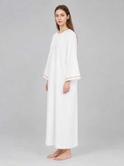White Cosplay Cloak with Gold Trim
