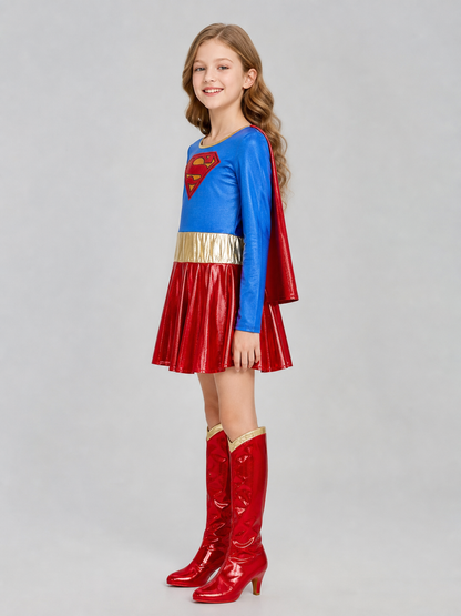 Superman Costume with Dress and Red Boots