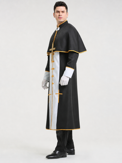 Ritual Robe with Cross, Black and White, Cosplay
