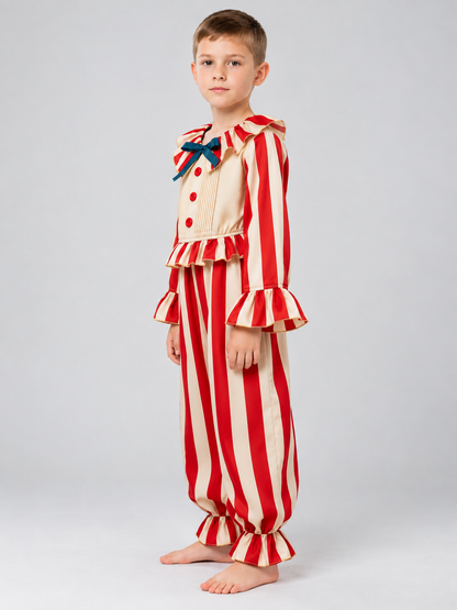 Kids' Striped Carnival Jumpsuit Costume with Bow