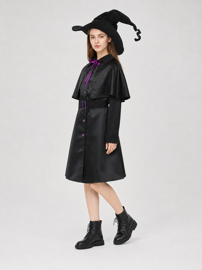 Witch Costume with Hat and Cape side view