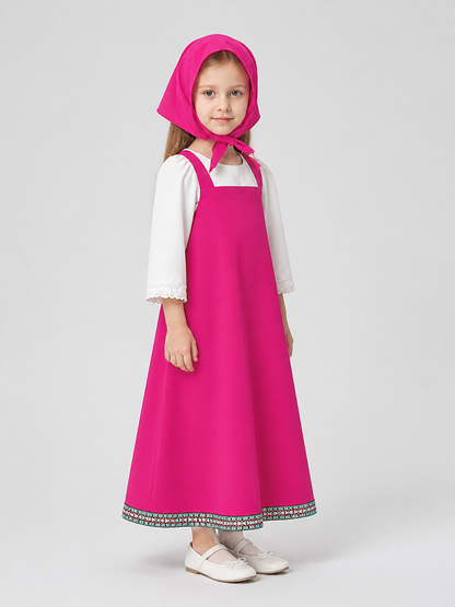 Children’s Carnival Costume Dress with Headscarf side view