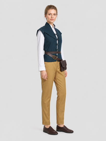 Flynn Rider Cosplay Costume: Vest, Shirt, Pants, Belt side view