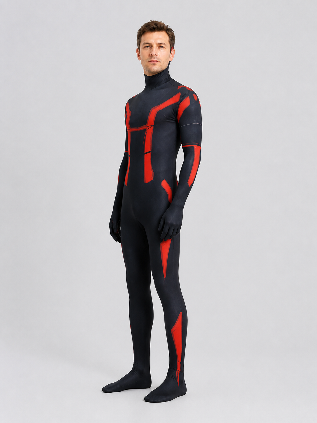 Tron 3 Cosplay Costume: Black and Red Jumpsuit side view