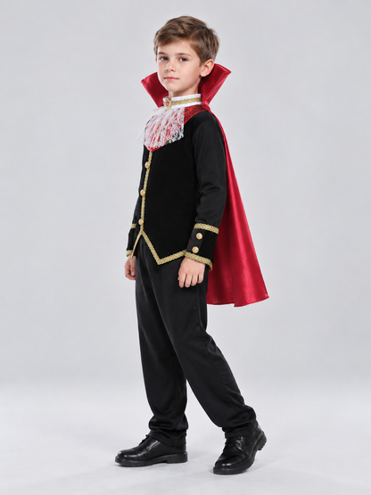Vampire Costume with Red Cape side view