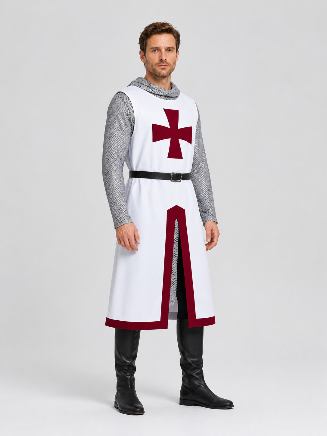 Medieval Crusader Costume for Cosplay side view