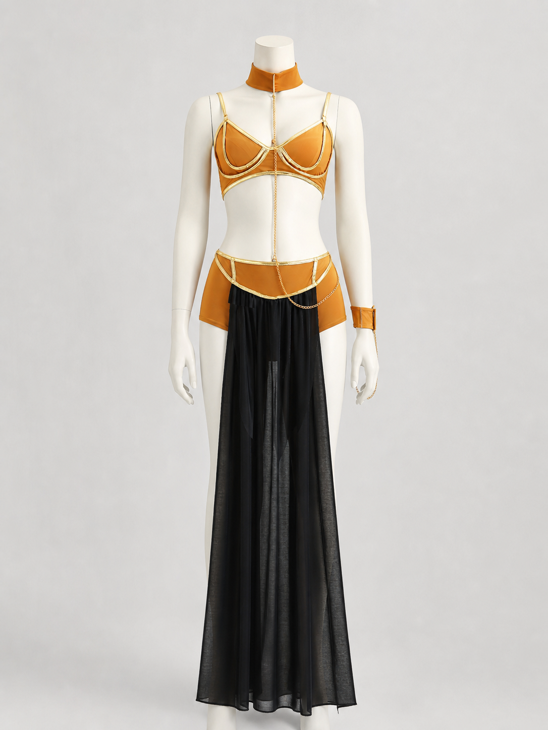 Egyptian Costume with Skirt and Accessories side view