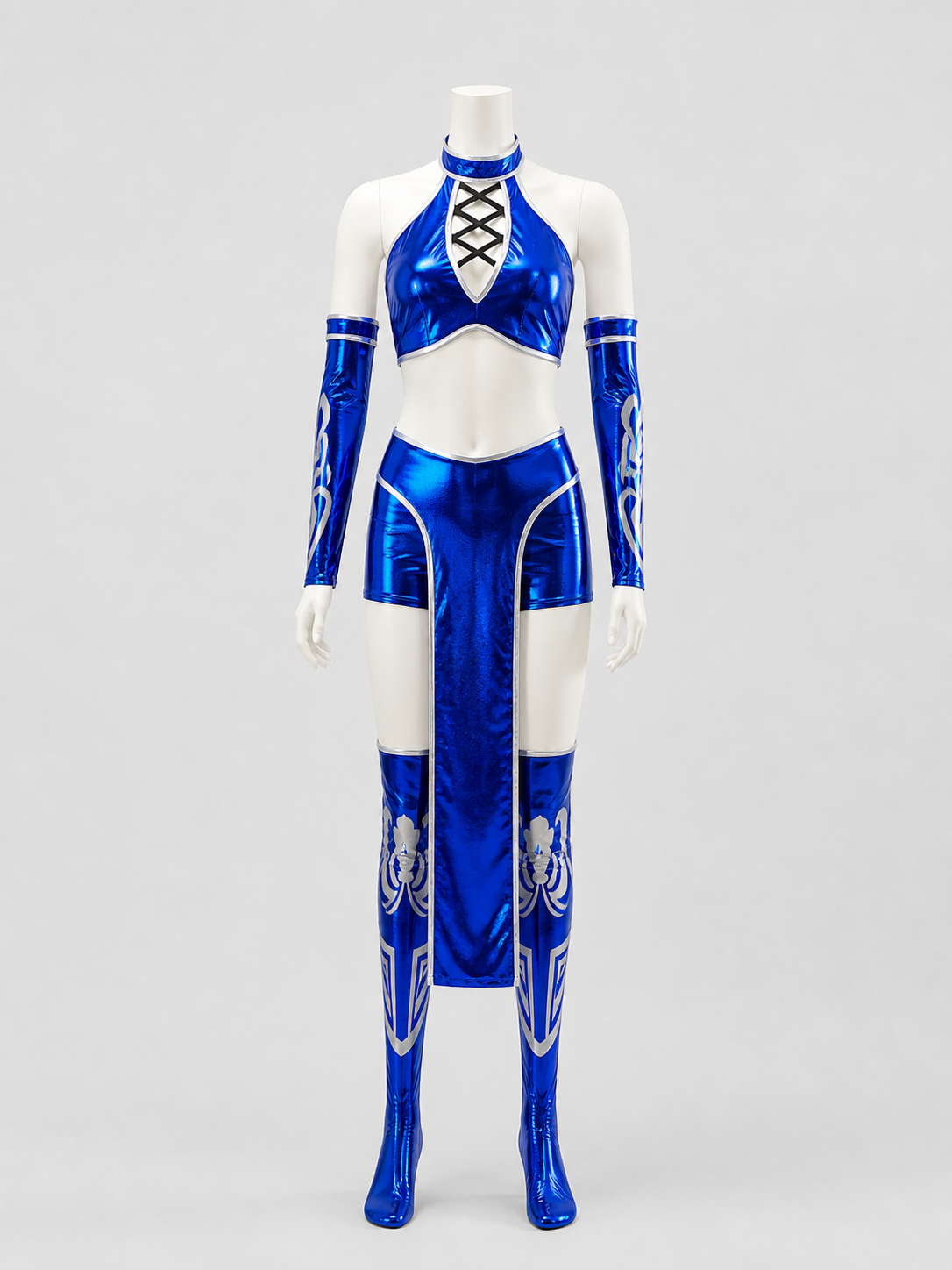 Mortal Kombat Cosplay Costume Blue Set side view