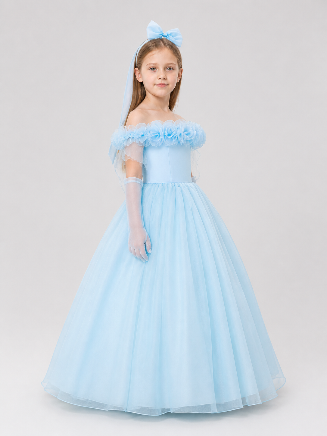 Tutu Dress with Floral Decorations for Performances side view