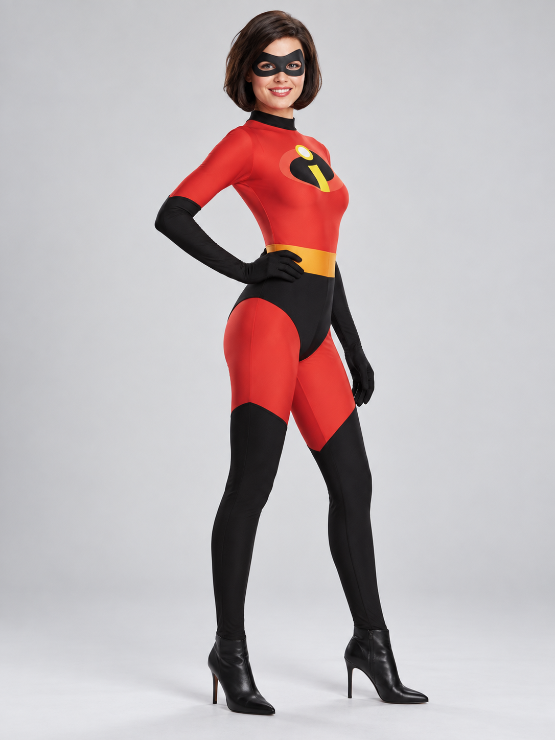 Red Superhero Costume with Mask and Gloves