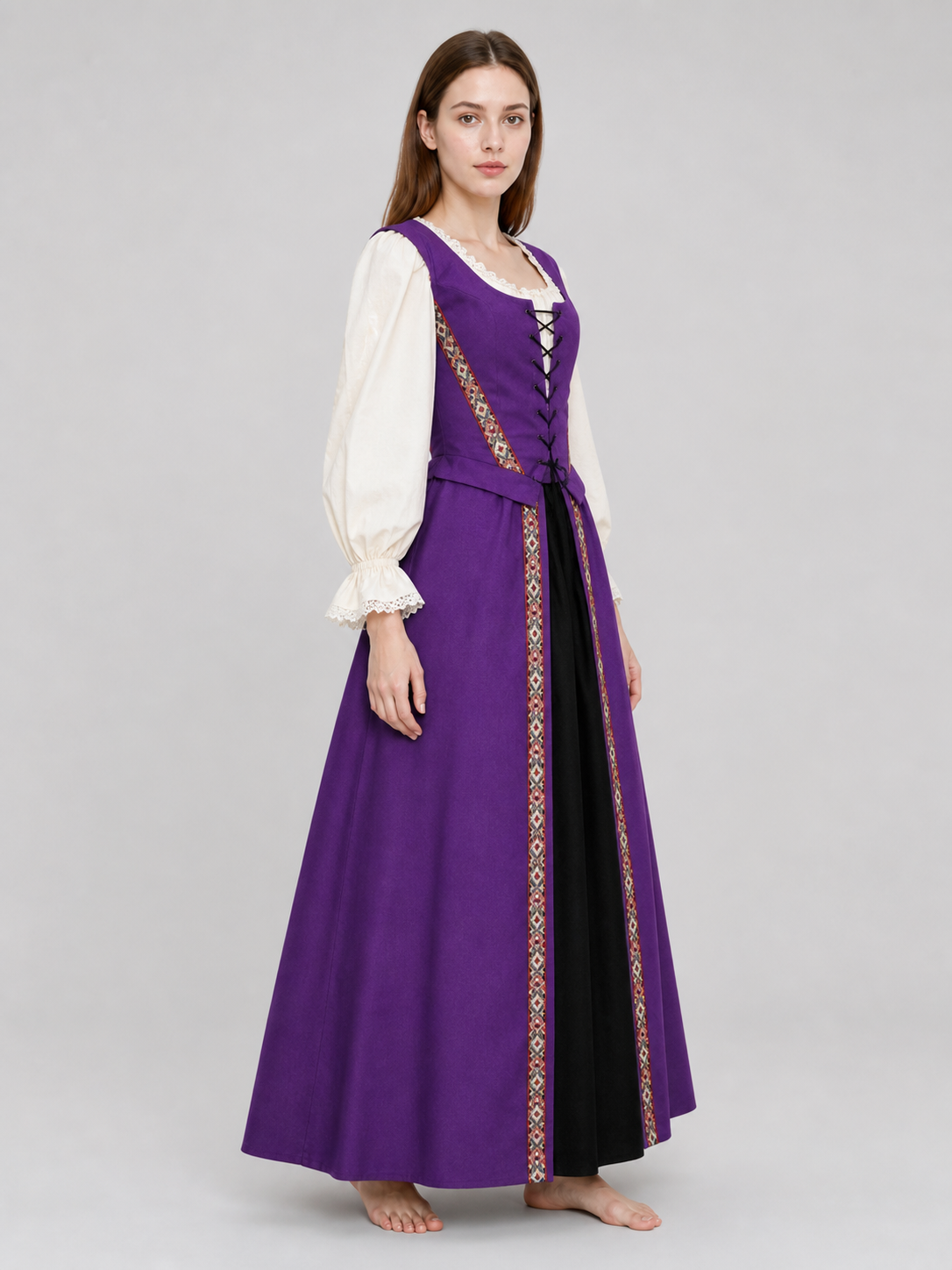 Medieval Renaissance-style Dress with Lacing