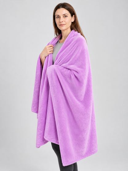 Solid Soft Fuzzy Polyester Blanket Lavender