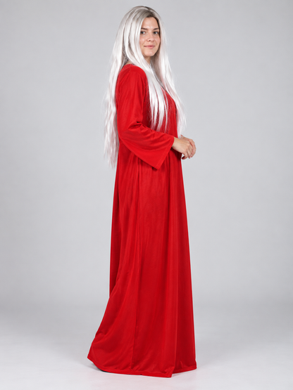 Ghost Halloween Costume: Red Dress and White Wig