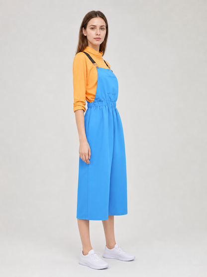 Cosplay jumpsuit with chest pocket and straps side view