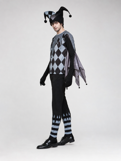 Jester-Style Clown Cosplay Costume for Halloween