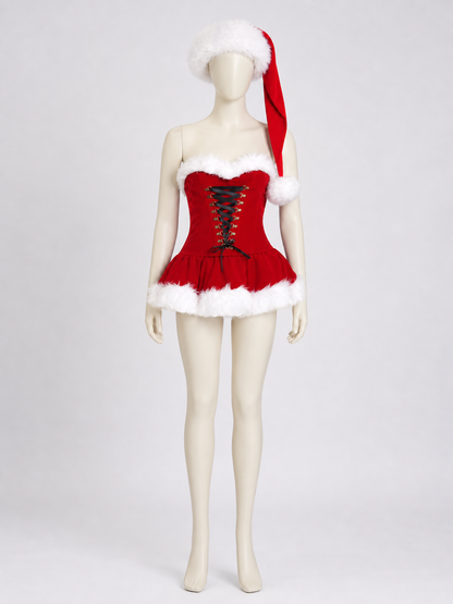 Christmas Character Costume with Lace-Up Detailing