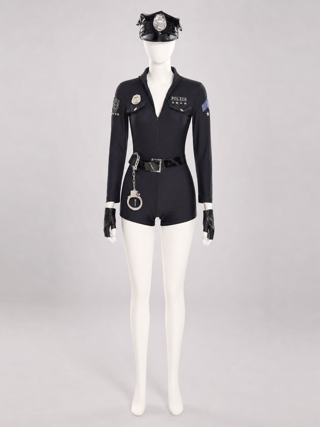 Police Costume with Peaked Cap and Belt