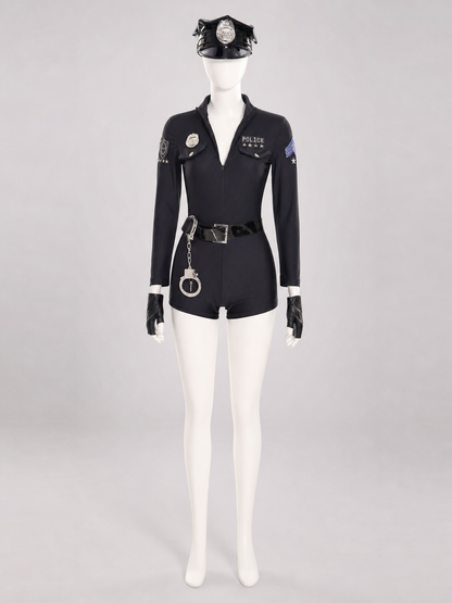 Police Costume with Peaked Cap and Belt