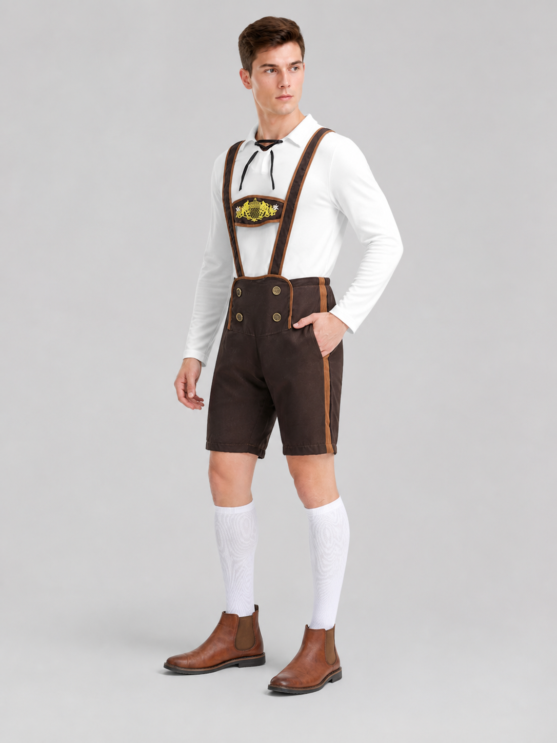 Bavarian Costume with Shirt and Shorts for Oktoberfest