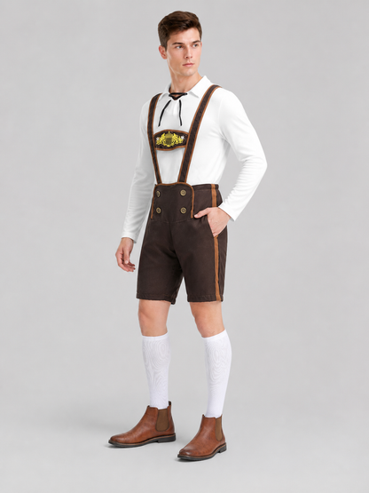 Bavarian Costume with Shirt and Shorts for Oktoberfest