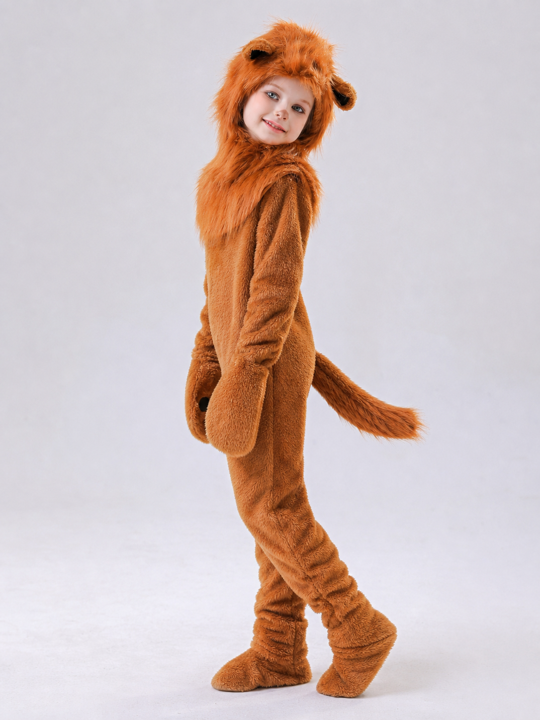 Kids' Lion Costume with Hood and Tail