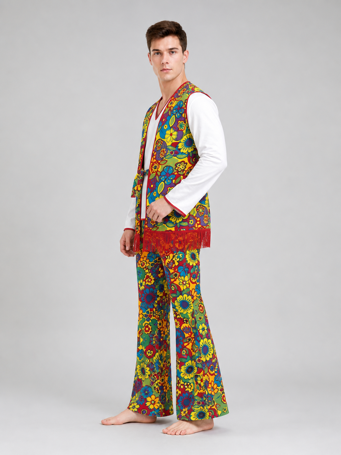 Disco Costume with Bell-Bottoms and Accessories