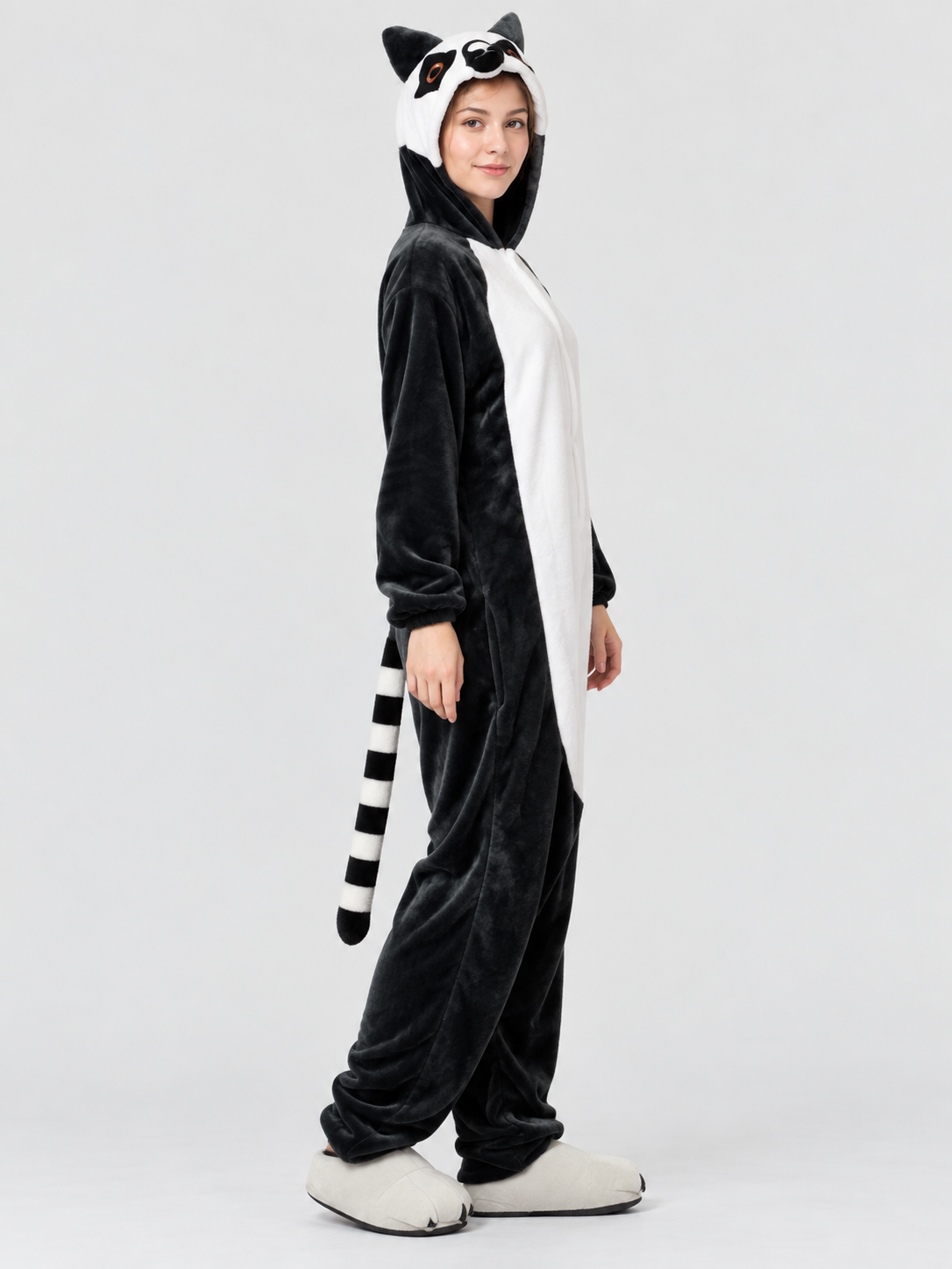 Panda Hooded Pajama Jumpsuit with Ears