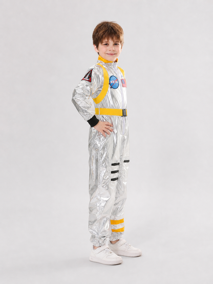 Silver Astronaut Costume with NASA Patches