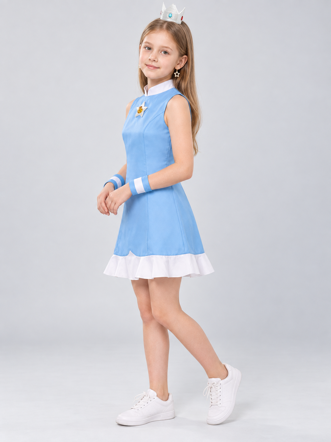 Cosplay Dress with Crown and Accessories side view