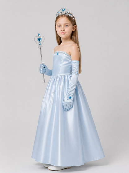Costume Accessory Set: Crown, Wand, and Gloves side view