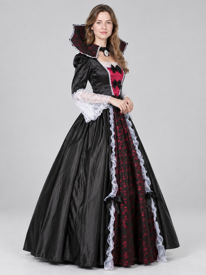 Vampire Halloween Costume Black with Lace and Bow