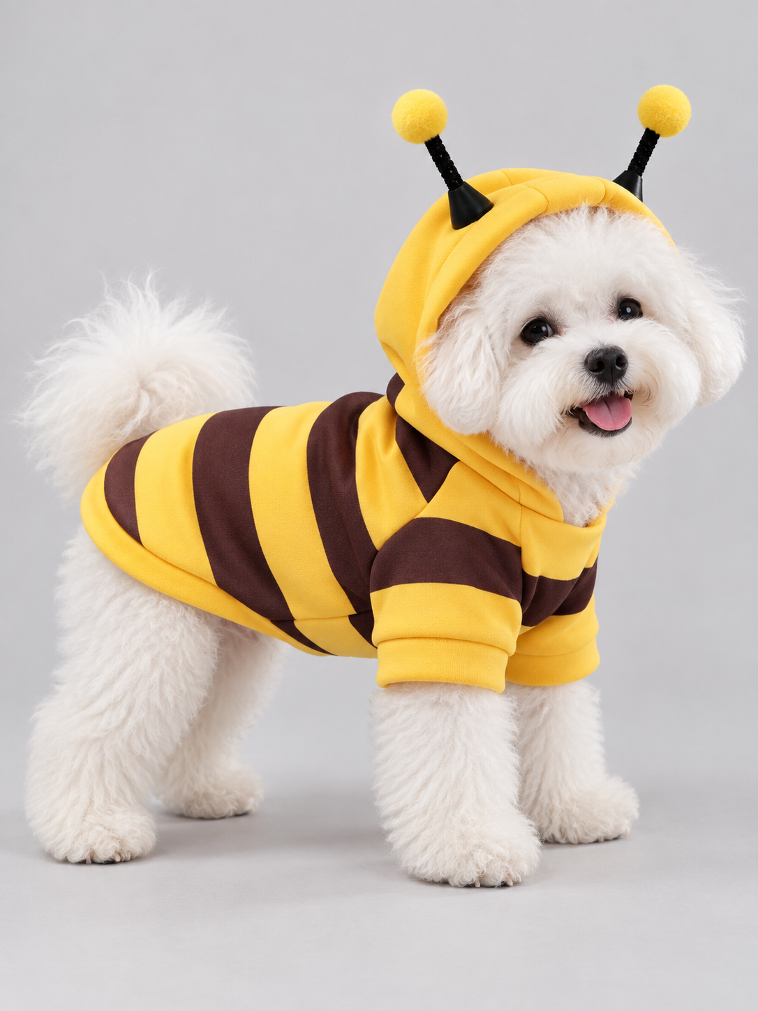 Bee hoodie costume for dogs and cats, yellow