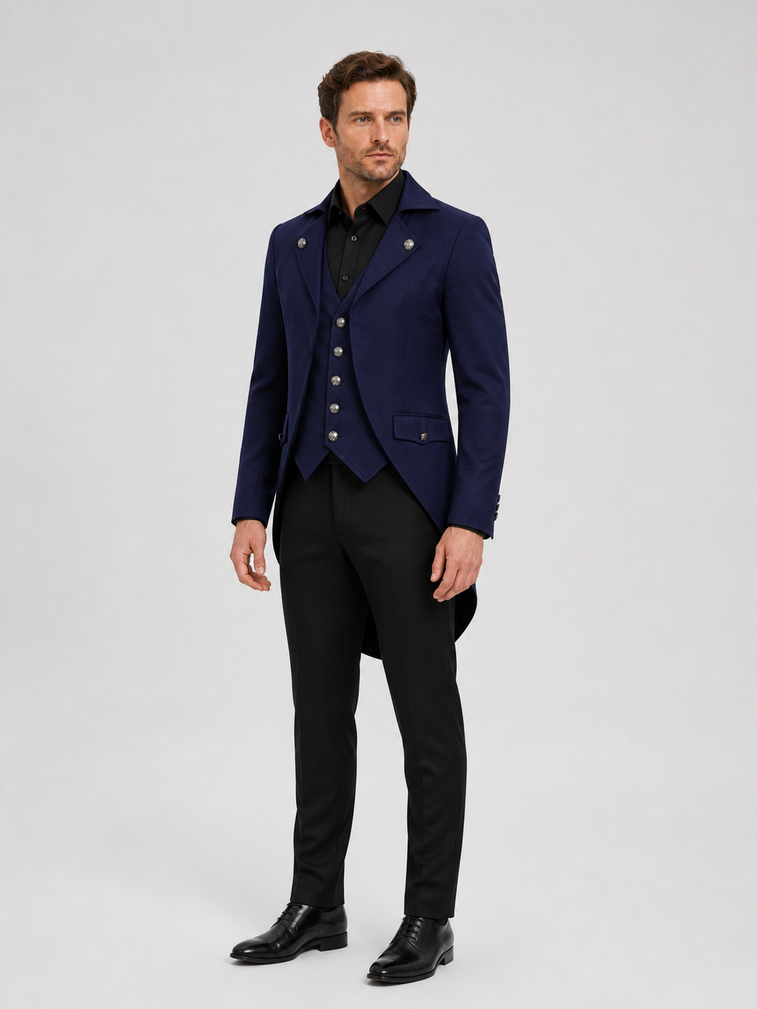 Blue Tailcoat for Halloween Cosplay, Sizes S-XXXL