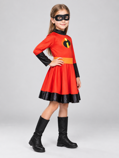 Kids' Costume Set with Dress, Mask, and Yellow Belt