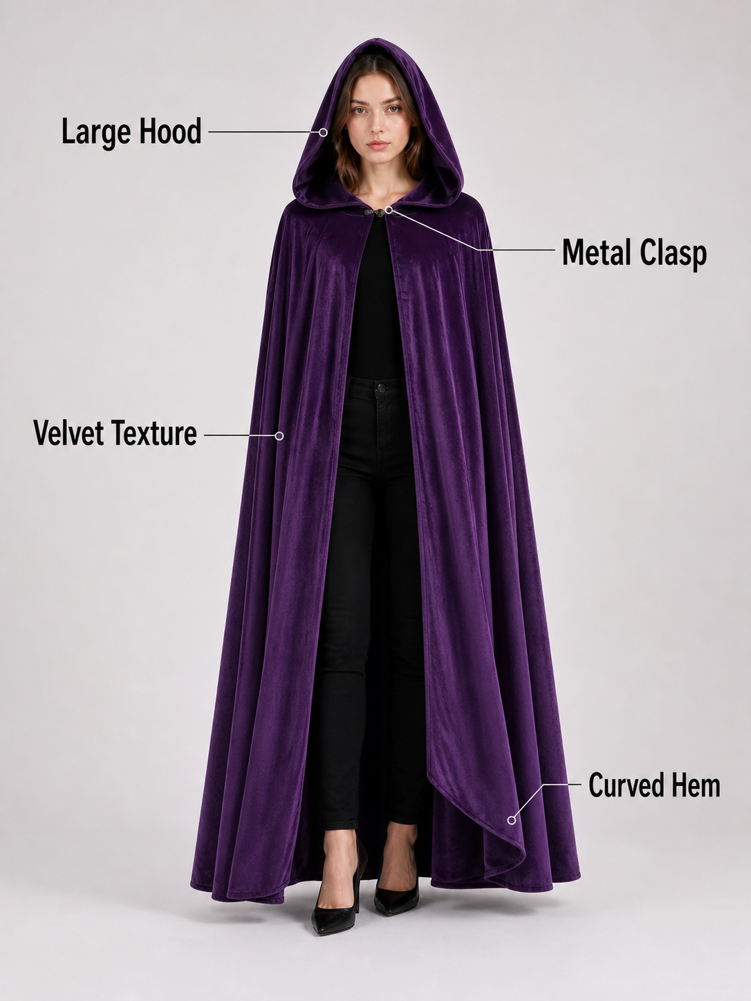 Purple Carnival Cloak with Hood