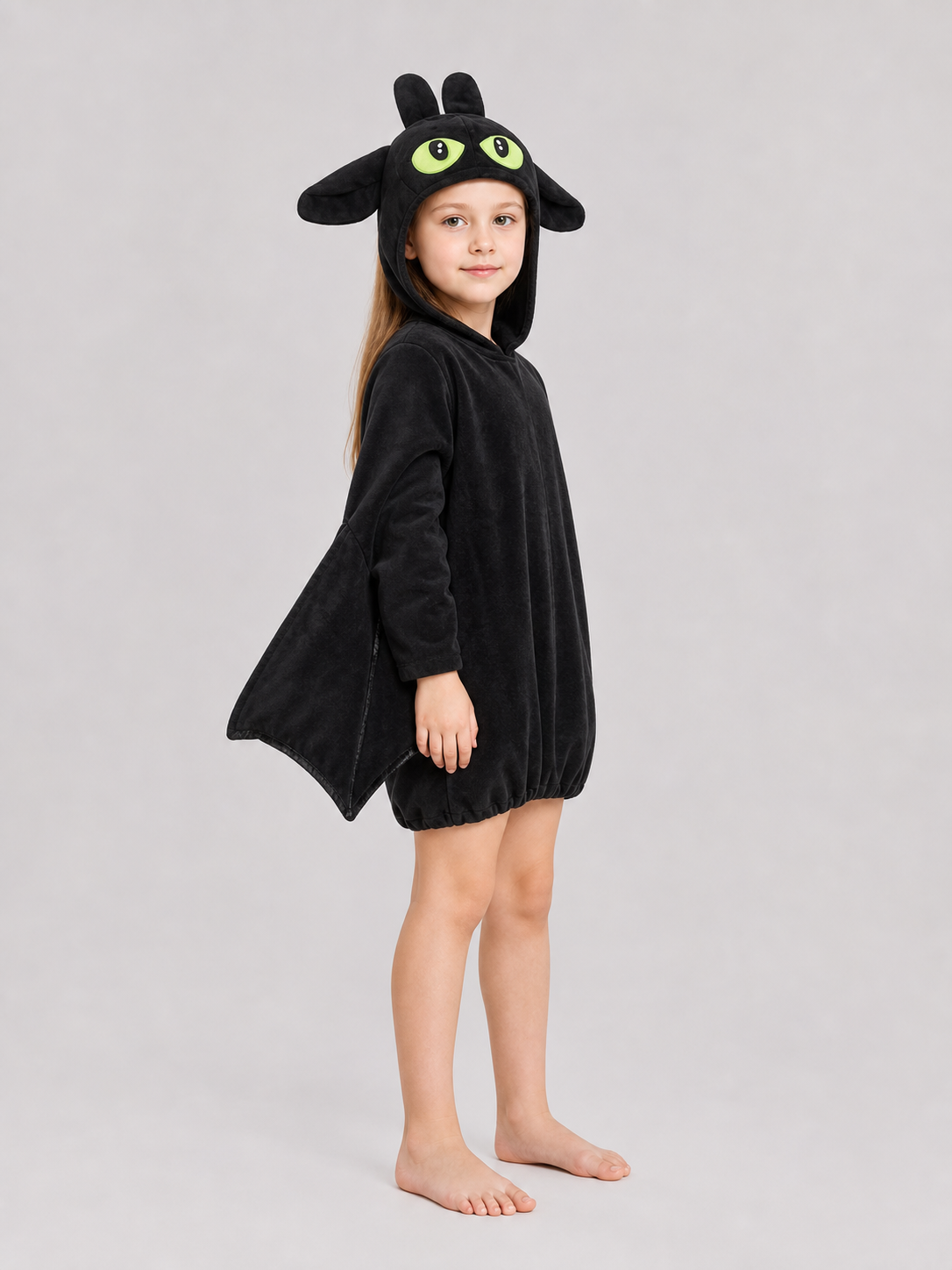 Bat Costume Jumpsuit with Hood and Wings