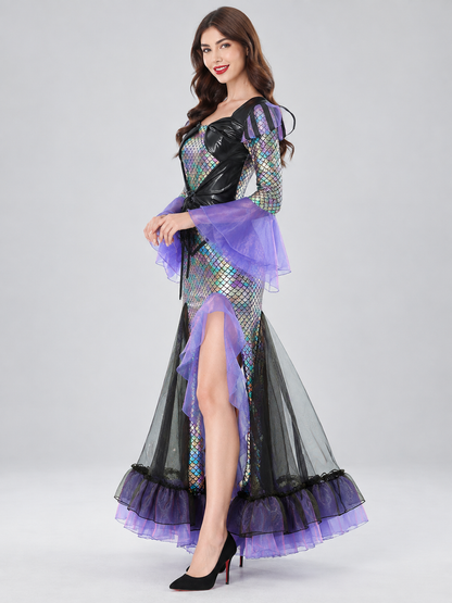 Carnival Dress with a Scale Pattern and Bow side view