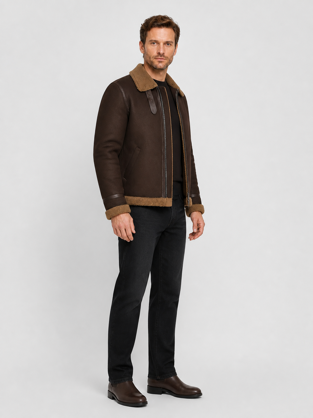 Resident Evil 4 Leon Cosplay Jacket, Short Zip-Up Style side view