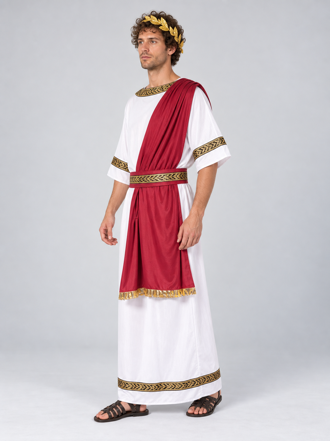 Ancient-Style Costume with Red Drapery side view