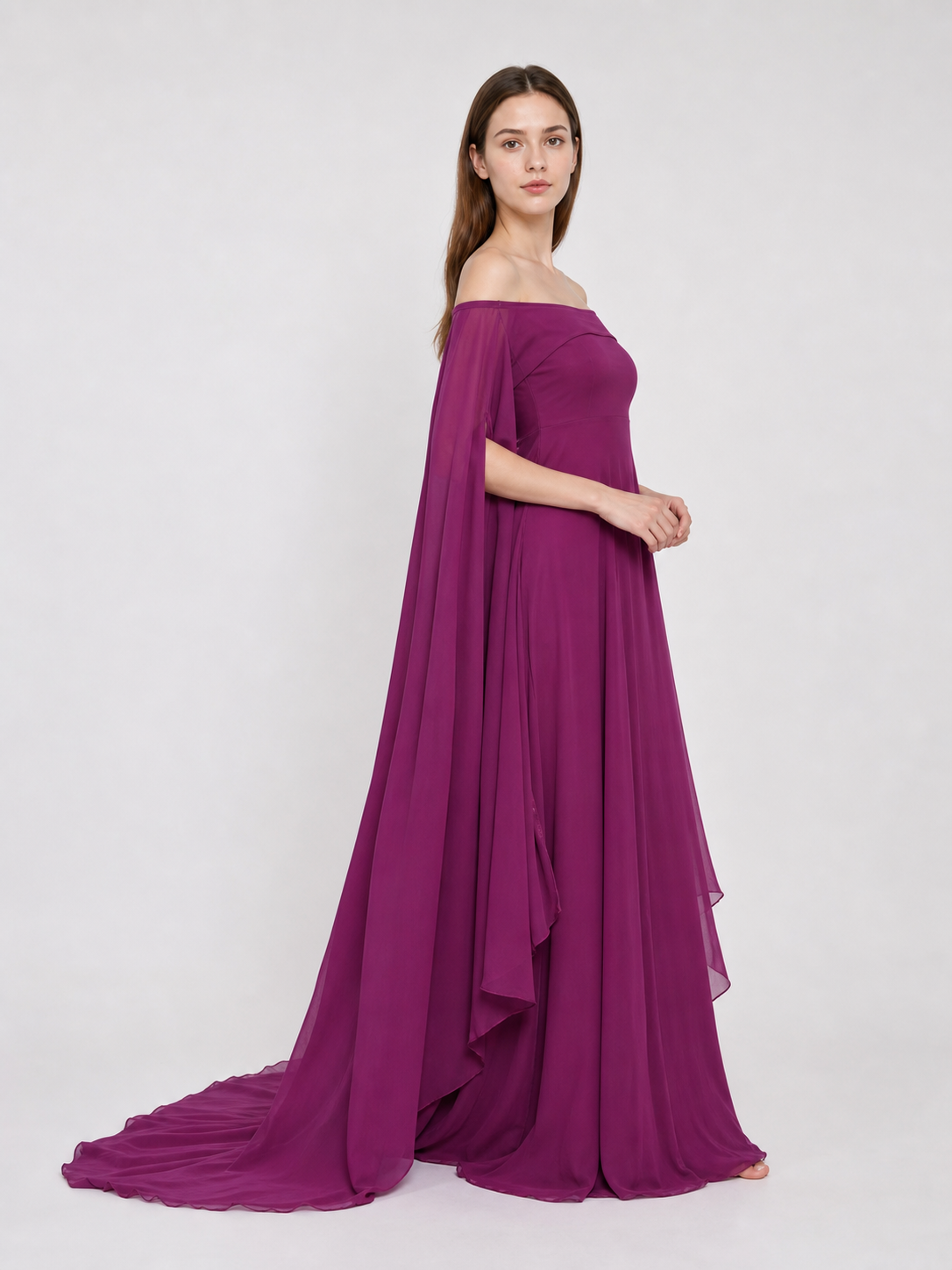 Purple Fantasy Dress with Long Sleeves