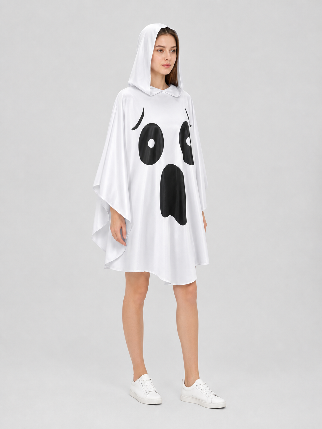 Ghost Costume with Hood and Wide Sleeves side view 2