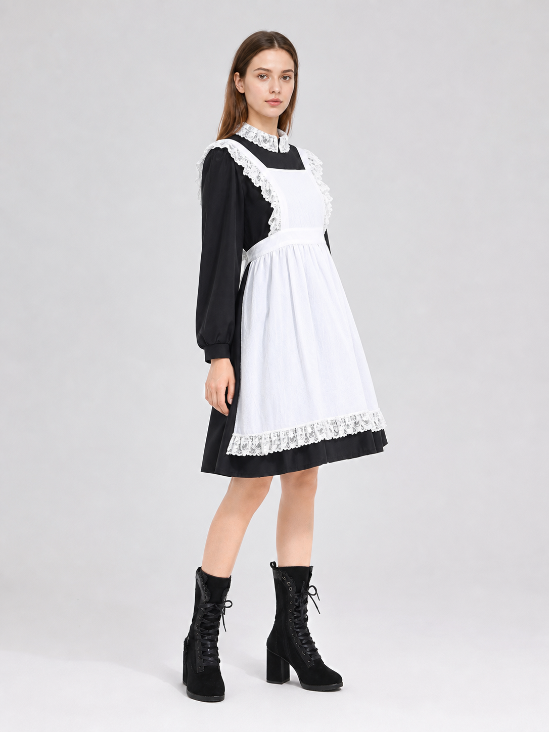 Vintage-Style Maid Costume with Apron