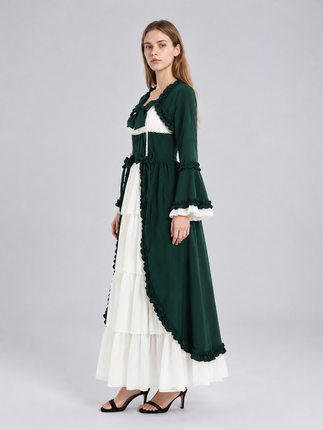 Carnival Dress with White Insert in a Historical Style side view