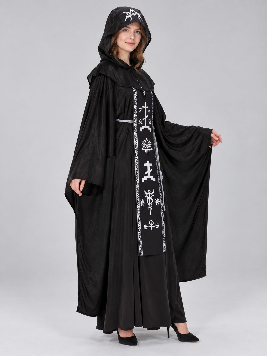 Hooded Vampire Costume, Black