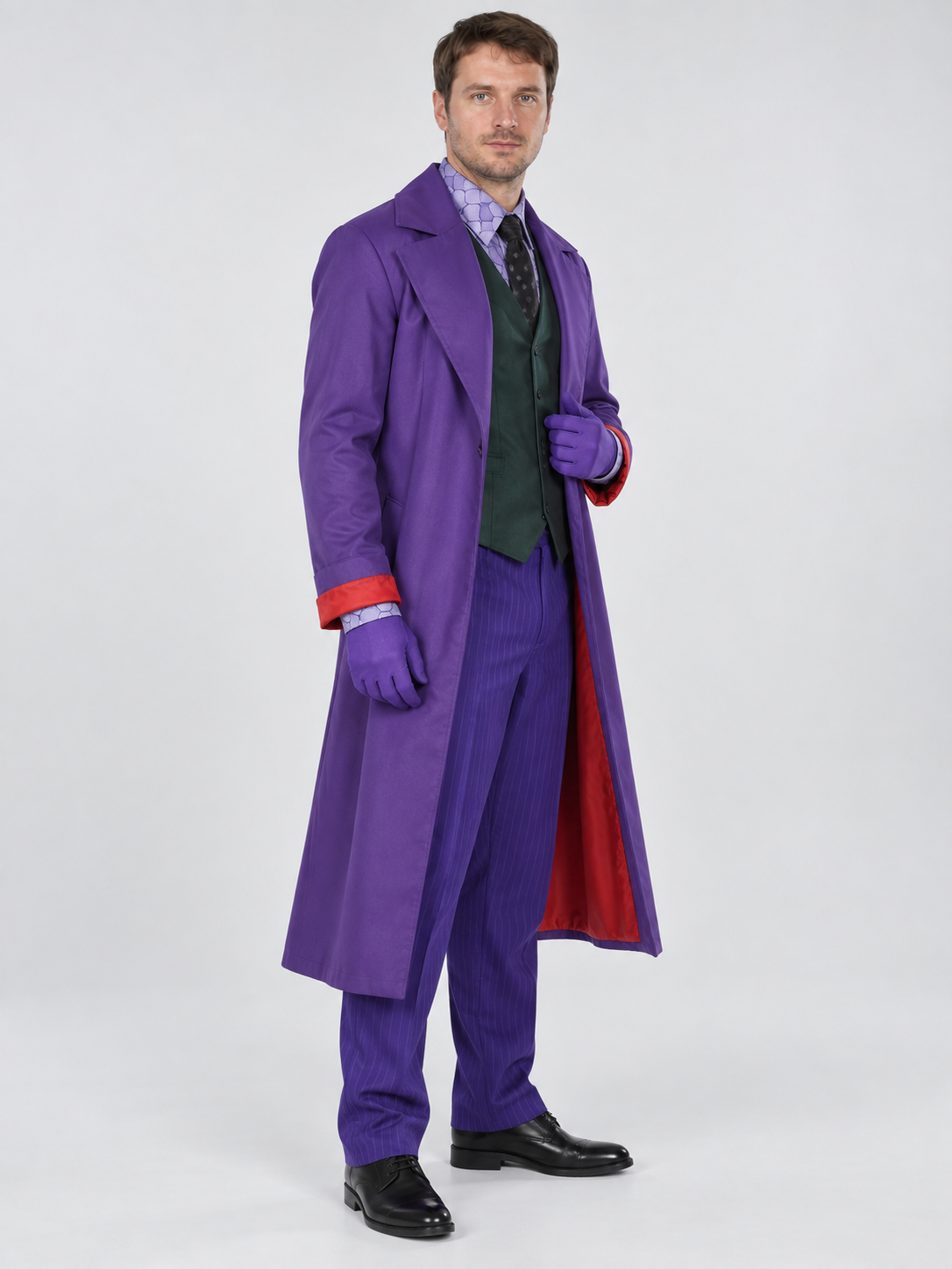 Joker Cosplay Costume: Purple with Vest