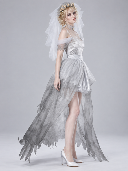 Ghost Bride Costume White with Veil