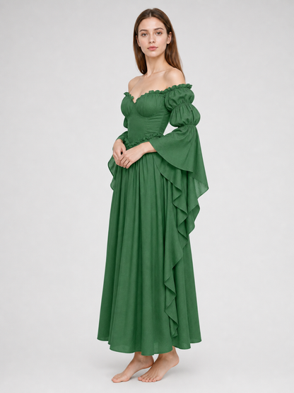 Green Vintage-Style Medieval Dress